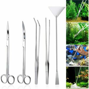 GTA Aquarium Aquascaping Kit 5 in 1 Stainless Steel Aquarium Tank Aquatic Plant Tools Sets Pliers Scissors Spatula GTA Aquarium Aquascaping Kit 5 in 1 Stainless Steel Aquarium Tank Aquatic Plant Tools Sets Pliers Scissors Spatula
