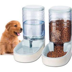 WOIYIC Automatic Cat and Dog Food Dispenser, 2 Units, 3.8 L, Pet Food and Water Bowl (Grey) WOIYIC Automatic Cat and Dog Food Dispenser, 2 Units, 3.8 L, Pet Food and Water Bowl (Grey)