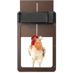ODIPIE Automatic Chicken Coop Door, Battery Powered, Light Sensing, Automatic Chicken Coop Door, Chicken Coop Flap, Brown One Size ODIPIE Automatic Chicken Coop Door, Battery Powered, Light Sensing, Automatic Chicken Coop Door, Chicken Coop Flap, Brown One Size