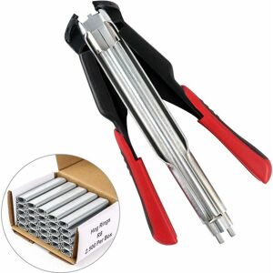 Orchidée - Automatic Plier Fence Stapler, C-Type Clip Fastener Tool with 2500 Pieces Galvanized Rings for Animal Fence Cages Car Pads Orchidée - Automatic Plier Fence Stapler, C-Type Clip Fastener Tool with 2500 Pieces Galvanized Rings for Animal Fence Cages Car Pads