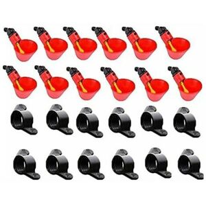 DEWDAT Automatic Water Feeders for Chicken Duck Poultry - Automatic Drinking Water Cups Bird Coop Feed Poultry Chicken Poultry Drinking Water Drinker Cups DEWDAT Automatic Water Feeders for Chicken Duck Poultry - Automatic Drinking Water Cups Bird Coop Feed Poultry Chicken Poultry Drinking Water Drinker Cups