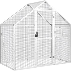 vidaXL Silver Outdoor Bird Cage 179x100x185 cm - Bird Cage vidaXL Silver Outdoor Bird Cage 179x100x185 cm - Bird Cage