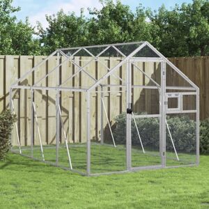 vidaXL Aviary Bird Cage - Silver Aluminum – 179x300x185 cm - Bird Cage vidaXL Aviary Bird Cage - Silver Aluminum – 179x300x185 cm - Bird Cage