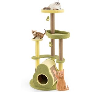 Costway - Avocado Cat Tree Multi-level Cat Tower w/ Private Condo-Green Costway - Avocado Cat Tree Multi-level Cat Tower w/ Private Condo-Green