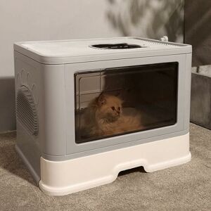 Groofoo - Bac à Litière pour Chat: Maison de Toilette Chat xxl Grande Caisse Chats Litiere Fermée Facile à Nettoyer avec Pelle et Brosse pour Groofoo - Bac à Litière pour Chat: Maison de Toilette Chat xxl Grande Caisse Chats Litiere Fermée Facile à Nettoyer avec Pelle et Brosse pour