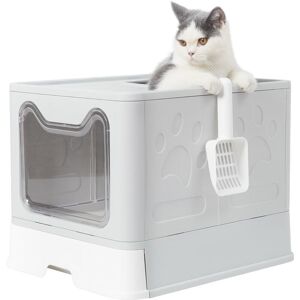 Groofoo - Bac Litière Chat xxl - Maison de Toilette Chat Fermée - 48.5x 38x 40cm Groofoo - Bac Litière Chat xxl - Maison de Toilette Chat Fermée - 48.5x 38x 40cm