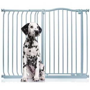 Bettacare - Extra Tall Curved Top Dog Gate, 116cm - 125cm, Matt Grey, Extra Tall 100cm in Height, Pressure Fit Pet Gate Bettacare - Extra Tall Curved Top Dog Gate, 116cm - 125cm, Matt Grey, Extra Tall 100cm in Height, Pressure Fit Pet Gate