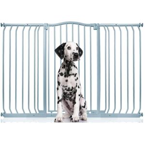 Bettacare - Extra Tall Curved Top Dog Gate, 143cm - 152cm, Matt Grey, Extra Tall 100cm in Height, Pressure Fit Pet Gate Bettacare - Extra Tall Curved Top Dog Gate, 143cm - 152cm, Matt Grey, Extra Tall 100cm in Height, Pressure Fit Pet Gate