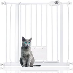Bettacare - Pet Gate with Lockable Cat Flap, 81.4cm - 89cm, White, 75cm in Height, Dog Safety Barrier with Cat Flap Bettacare - Pet Gate with Lockable Cat Flap, 81.4cm - 89cm, White, 75cm in Height, Dog Safety Barrier with Cat Flap