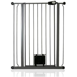 Bettacare - Pet Gate with Lockable Cat Flap, 81.4cm - 89cm, Slate Grey, 104cm in Height Bettacare - Pet Gate with Lockable Cat Flap, 81.4cm - 89cm, Slate Grey, 104cm in Height