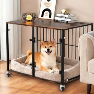BingoPaw Heavy Duty Dog Kennel Metal Pet Cage Interactive Clear Tempered Glass Furniture Style Dog Crate BingoPaw Heavy Duty Dog Kennel Metal Pet Cage Interactive Clear Tempered Glass Furniture Style Dog Crate