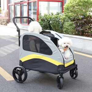 BingoPaw Large Dog Stroller Buggy Heavy Duty Pet Doggy Pram Divided for 2 Dogs BingoPaw Large Dog Stroller Buggy Heavy Duty Pet Doggy Pram Divided for 2 Dogs