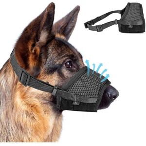 SNQ (Black) 1 piece adjustable anti-barking muzzle with self-adhesive mesh ring. Adjustable anti-barking muzzle for large, medium and small dogs. SNQ (Black) 1 piece adjustable anti-barking muzzle with self-adhesive mesh ring. Adjustable anti-barking muzzle for large, medium and small dogs.