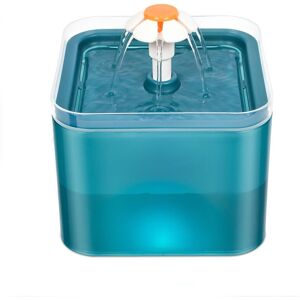 Cyslmuk - Blue Cat Dog Water Fountain with led, Ultra Quiet Automatic Water Dispenser 2L Capacity Cyslmuk - Blue Cat Dog Water Fountain with led, Ultra Quiet Automatic Water Dispenser 2L Capacity