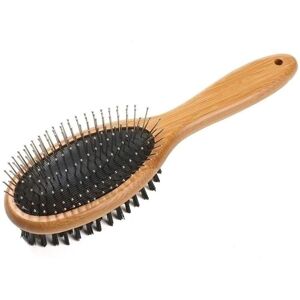 GROOFOO Brush, Double Sided Pet Slicker Brush with Bamboo Handle for Dogs and Cats Long Hair Pets Grooming Comb for Removing Shedding, Tangles and Dead GROOFOO Brush, Double Sided Pet Slicker Brush with Bamboo Handle for Dogs and Cats Long Hair Pets Grooming Comb for Removing Shedding, Tangles and Dead