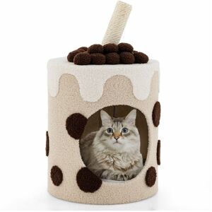 Costway - Bubble Tea Cat Tree Tower Cat Condo Furniture w/ Scratching Post Costway - Bubble Tea Cat Tree Tower Cat Condo Furniture w/ Scratching Post