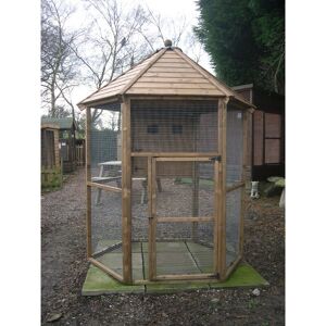 Buttercup Hexagonal Outdoor Bird Aviary 8' diameter with nesting box Buttercup Hexagonal Outdoor Bird Aviary 8' diameter with nesting box