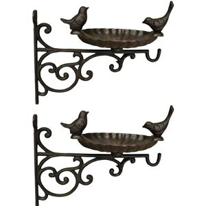 Selections - Cast Iron Wall Mounted Bird Feeder Bath Venus Hanger (Set of 2) Selections - Cast Iron Wall Mounted Bird Feeder Bath Venus Hanger (Set of 2)