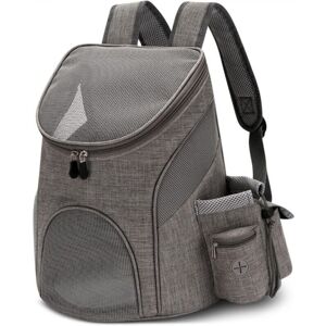 Cat Backpack, Dog Carrier Bag for Small Animals, for Hiking, Train Travel, Car, Restaurant, Foldable, Portable Pet Backpack for Pets Up to 12 KG, Gray Cat Backpack, Dog Carrier Bag for Small Animals, for Hiking, Train Travel, Car, Restaurant, Foldable, Portable Pet Backpack for Pets Up to 12 KG, Gray