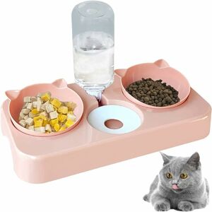 ORCHIDÉE Cat Bowls, Bowl Automatici Drinker Pet Gatii Chat Para Deau and Food Dispenser Water Automatici Perfect Reclining Neck Protection for Cat Chen(Pink) ORCHIDÉE Cat Bowls, Bowl Automatici Drinker Pet Gatii Chat Para Deau and Food Dispenser Water Automatici Perfect Reclining Neck Protection for Cat Chen(Pink)