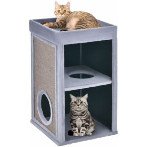 Costway - Cat Condo Cat Barrel Tower Cat Pet House Play Activity Center With Scratch Pad Costway - Cat Condo Cat Barrel Tower Cat Pet House Play Activity Center With Scratch Pad
