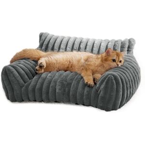 GROOFOO Cat Couch Bed Cute Pet Bed for Small Medium and Large Cats and Dogs Fluffy Sofa Bed for Pets Indoor with Non-Slip Bottom & Washable Cover, dark GROOFOO Cat Couch Bed Cute Pet Bed for Small Medium and Large Cats and Dogs Fluffy Sofa Bed for Pets Indoor with Non-Slip Bottom & Washable Cover, dark