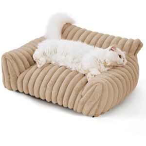 GROOFOO Cat Couch Bed Cute Pet Bed for Small Medium and Large Cats and Dogs Fluffy Sofa Bed for Pets Indoor with Non-Slip Bottom & Washable Cover,off-white(S) GROOFOO Cat Couch Bed Cute Pet Bed for Small Medium and Large Cats and Dogs Fluffy Sofa Bed for Pets Indoor with Non-Slip Bottom & Washable Cover,off-white(S)