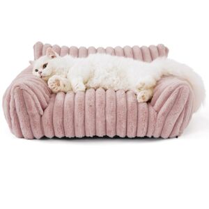 Groofoo - Cat Couch Bed Cute Pet Bed for Small Medium and Large Cats and Dogs Fluffy Sofa Bed for Pets Indoor with Non-Slip Bottom & Washable Groofoo - Cat Couch Bed Cute Pet Bed for Small Medium and Large Cats and Dogs Fluffy Sofa Bed for Pets Indoor with Non-Slip Bottom & Washable