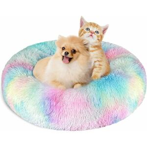 Hoopzi - Cat Dogs Bed Round Baskets 60 cm, Washable and Warm Pet Donut Cushion Super Soft and Comfortable for Small Dogs and Cats - Colorful Hoopzi - Cat Dogs Bed Round Baskets 60 cm, Washable and Warm Pet Donut Cushion Super Soft and Comfortable for Small Dogs and Cats - Colorful