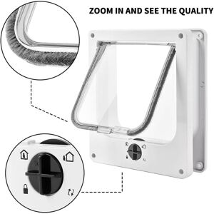 BEIJIYI Cat Flap, 4-Way Magnetic Cat Flap for Cats and Small Dogs, Manual Sliding Pet Door (White, L) BEIJIYI Cat Flap, 4-Way Magnetic Cat Flap for Cats and Small Dogs, Manual Sliding Pet Door (White, L)