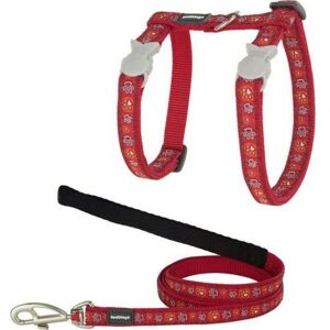 Red Dingo Cat Harness - Animal Footprints - Adjustable & Reflective Red Dingo Cat Harness - Animal Footprints - Adjustable & Reflective