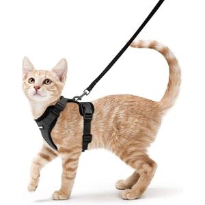 IKODM Cat Harness Small Dog Leash Adjustable Kitten Harness Black S Reflective Cat Harness Collar Breathable Vest for Rabbit, European Cat, Maine Coon, IKODM Cat Harness Small Dog Leash Adjustable Kitten Harness Black S Reflective Cat Harness Collar Breathable Vest for Rabbit, European Cat, Maine Coon,