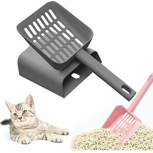 Héloise - Cat Litter Shovel with Holder abs Plastic Pet Cleaning Sifting Scooper Comfortable Handle High Quality Litter Shovel (Dark Gray) Héloise - Cat Litter Shovel with Holder abs Plastic Pet Cleaning Sifting Scooper Comfortable Handle High Quality Litter Shovel (Dark Gray)