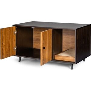 COSTWAY Maison pour Chat, Cabine de Toilette pour Chat avec Double Portes et Planche à Gratter pour Chats, 90 x 50 x 50 CM Marron COSTWAY Maison pour Chat, Cabine de Toilette pour Chat avec Double Portes et Planche à Gratter pour Chats, 90 x 50 x 50 CM Marron