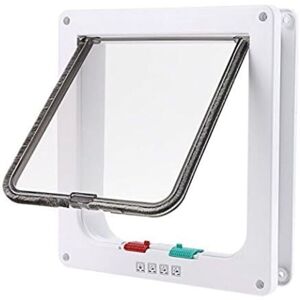 Tonchean - Cat Mate Large White 4 Way Lockable Cat or Dog Flap Door Easy to Install (23cm x 25cm x 5.5cm) Tonchean - Cat Mate Large White 4 Way Lockable Cat or Dog Flap Door Easy to Install (23cm x 25cm x 5.5cm)