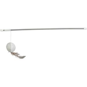 Cat play wand - TRIXIE - Plush ball - Catnip - Floating feathers - 46 cm - Gray - Interactive toy Cat play wand - TRIXIE - Plush ball - Catnip - Floating feathers - 46 cm - Gray - Interactive toy