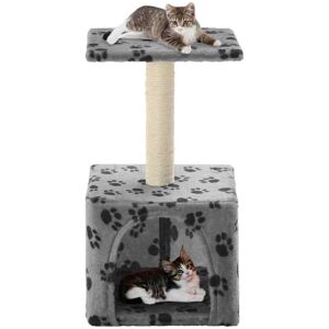 Vidaxl - Cat Tree with Sisal Scratching Post 55 cm Grey Paw Print Vidaxl - Cat Tree with Sisal Scratching Post 55 cm Grey Paw Print