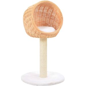 vidaXL Cat Tree with Sisal Scratching Post Natural Willow Wood Kitty Tower - Cat Tree vidaXL Cat Tree with Sisal Scratching Post Natural Willow Wood Kitty Tower - Cat Tree
