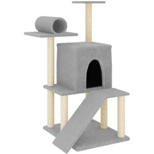 vidaXL Cat Tree with Sisal Posts Light Grey - Cat Tree vidaXL Cat Tree with Sisal Posts Light Grey - Cat Tree