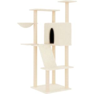 Cat Tree with Sisal Scratching Posts Cream 143 cm Vidaxl Cat Tree with Sisal Scratching Posts Cream 143 cm Vidaxl