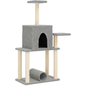 vidaXL Cat tree with sisal scratching posts 122 cm - light grey vidaXL Cat tree with sisal scratching posts 122 cm - light grey