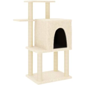 vidaXL Cat tree with sisal scratching posts 97 cm - cream (172064) vidaXL Cat tree with sisal scratching posts 97 cm - cream (172064)