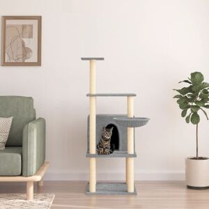 Cat Tree with Sisal Scratching Posts Light Grey 132 cm Vidaxl Cat Tree with Sisal Scratching Posts Light Grey 132 cm Vidaxl