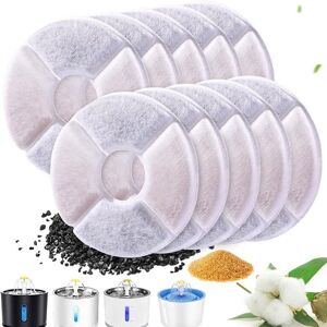 Cyslmuk - Cat Water Fountain Filter, 10PCS Water Fountain Filters Replacement Round Replacement Filter for Dog/Cat, Pet Fountain with Activated Carbon Cyslmuk - Cat Water Fountain Filter, 10PCS Water Fountain Filters Replacement Round Replacement Filter for Dog/Cat, Pet Fountain with Activated Carbon