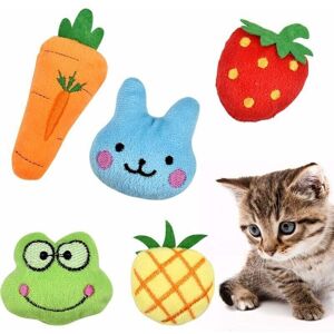 SNQ Catnip Toys, 5-Piece Catnip Toys, Interactive Catnip Chew Toys, Plush Toy for Kittens, Strawberry/Frog/Rabbit/Pineapple/Carrot SNQ Catnip Toys, 5-Piece Catnip Toys, Interactive Catnip Chew Toys, Plush Toy for Kittens, Strawberry/Frog/Rabbit/Pineapple/Carrot
