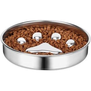 Ccykxa - Stainless Steel Dog Bowl, Slow Feeder Dog Bowl with Non-Slip Base, Promotes Healthy Eating and Slow Digestion Ccykxa - Stainless Steel Dog Bowl, Slow Feeder Dog Bowl with Non-Slip Base, Promotes Healthy Eating and Slow Digestion