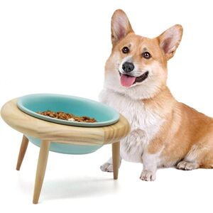 Groofoo - Ceramic Dog Bowl with Stand, Adjustable Elevated Raised Round Dog Cat Bowl Tilted Elevated Pet Bowl Pet Food Water Feeder (3 Installation Groofoo - Ceramic Dog Bowl with Stand, Adjustable Elevated Raised Round Dog Cat Bowl Tilted Elevated Pet Bowl Pet Food Water Feeder (3 Installation