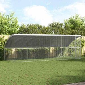 Chicken Cage 3 pcs Silver 600 x 200 x 198.5 cm Galvanised Steel vidaXL Chicken Cage 3 pcs Silver 600 x 200 x 198.5 cm Galvanised Steel vidaXL