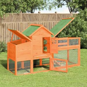 vidaXL Chicken Coop Wooden Animal Cage - Solid Pine - 186.5x58.5x113 cm - Chicken Coop vidaXL Chicken Coop Wooden Animal Cage - Solid Pine - 186.5x58.5x113 cm - Chicken Coop