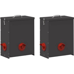 Chicken Feeder 2 pcs Black 32.5 x 20.5 x 43 cm vidaXL Chicken Feeder 2 pcs Black 32.5 x 20.5 x 43 cm vidaXL